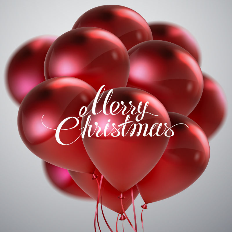 红色光泽气球矢量设计