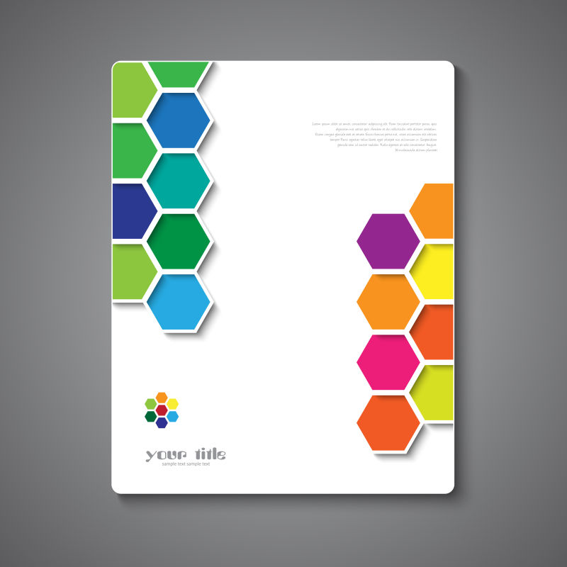 矢量蜂巢宣传册样板设计