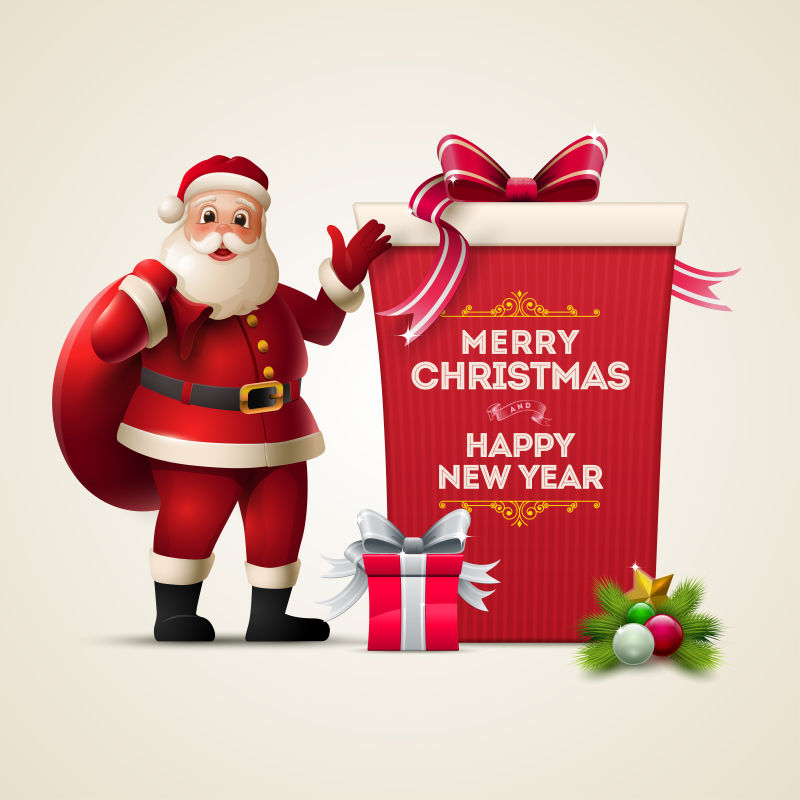 圣诞老人创意装饰矢量背景
