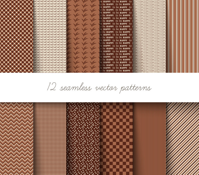 十二张皮革壁纸无缝矢量图
