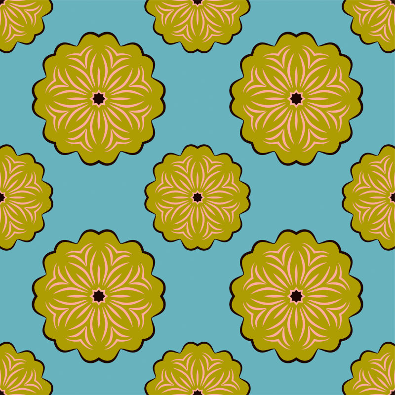 矢量曼荼罗花卉背景设计