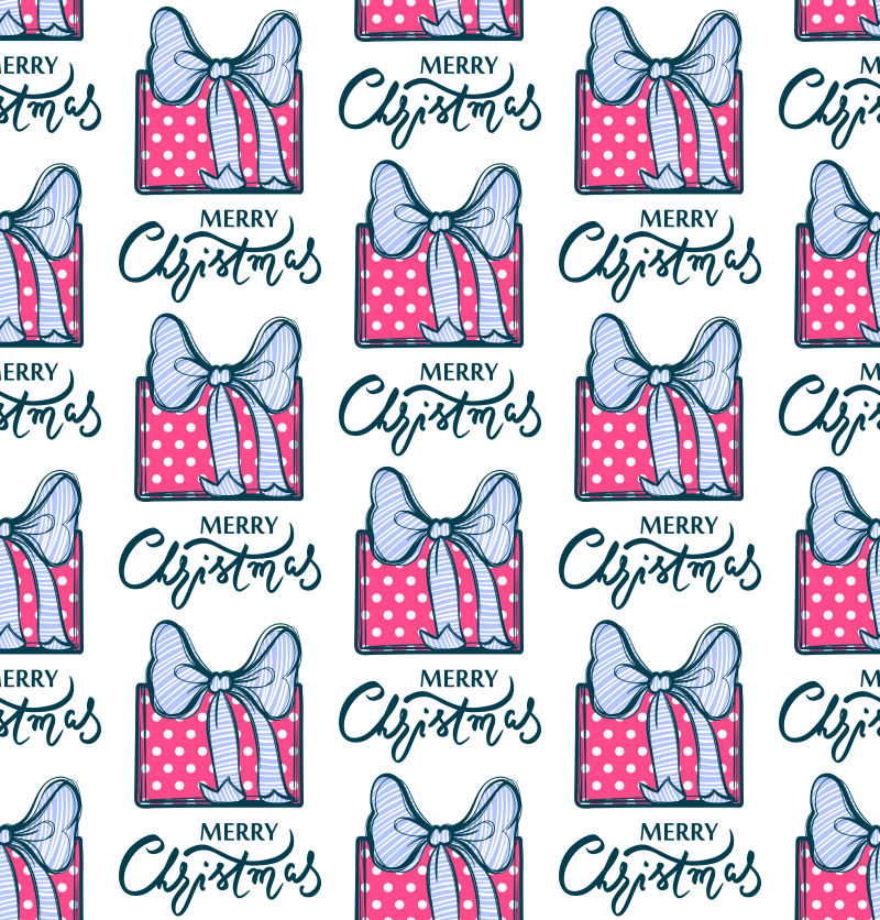 礼物盒矢量无缝背景