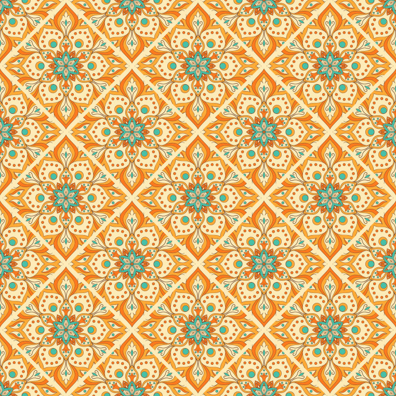 曼荼罗图案背景矢量