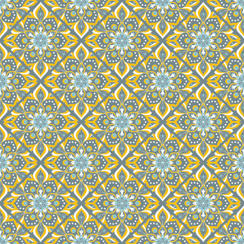 曼荼罗花卉图案矢量设计