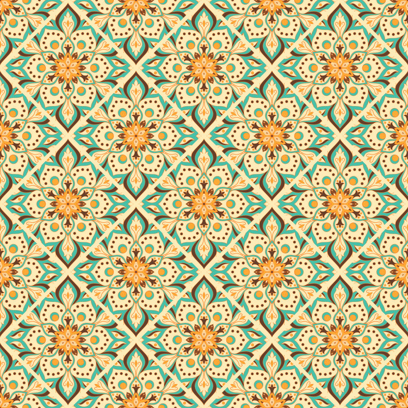 曼荼罗花卉图案背景矢量设计