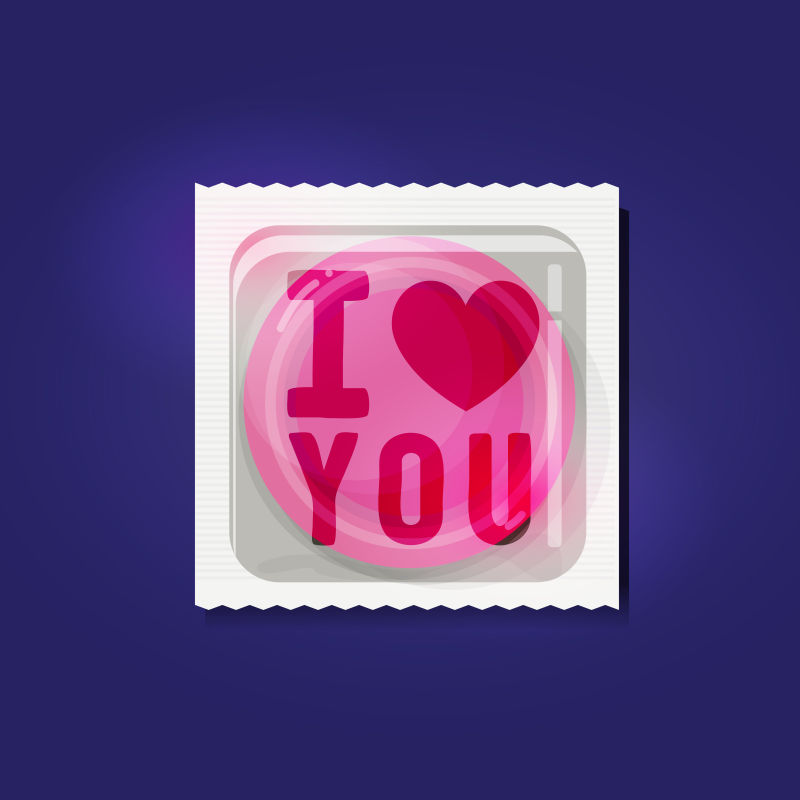 粉色避孕套的矢量图标