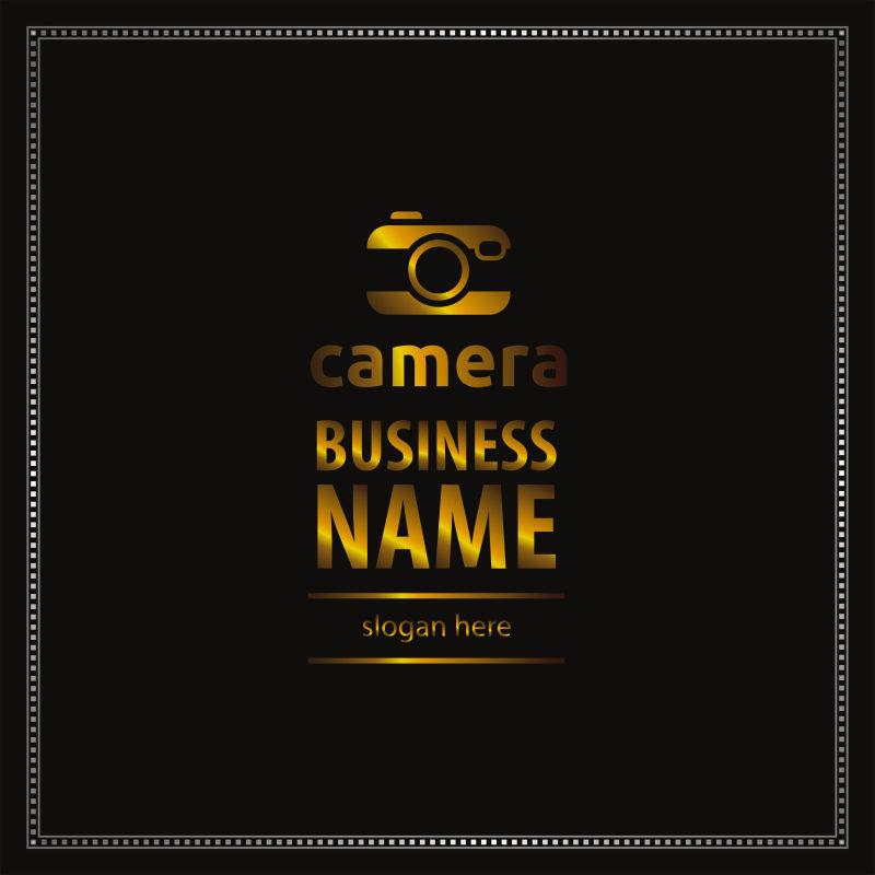 创意金色相机logo矢量设计图