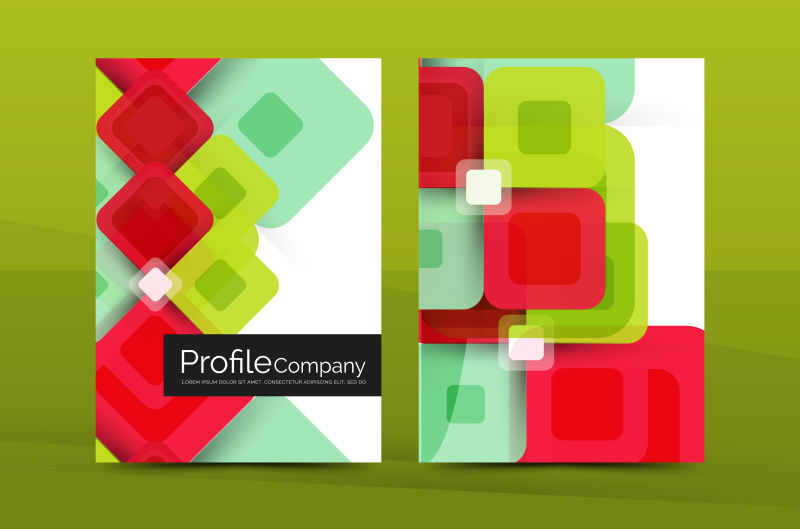 抽象矢量彩色现代年度商业报告封面设计