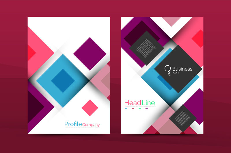 抽象矢量彩色几何风格的报告设计