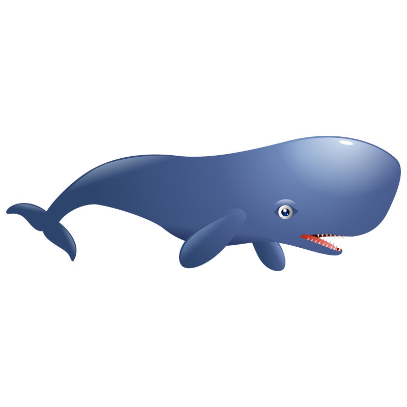 蓝鲸鲸矢量卡通图
