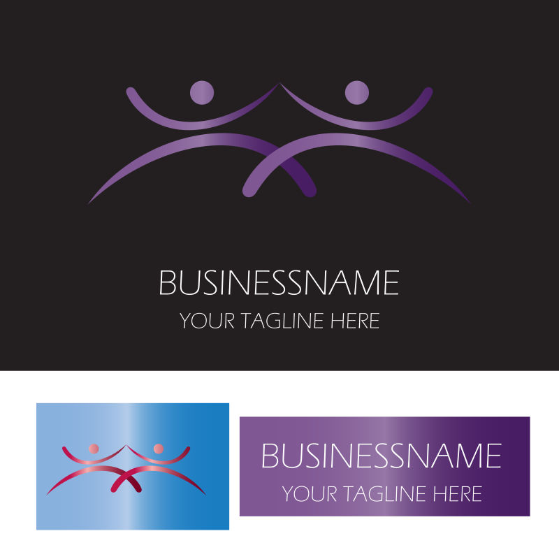 矢量紫色抽象logo设计