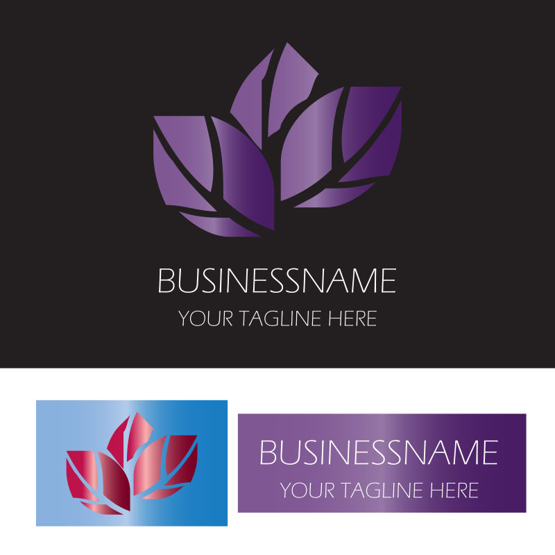 矢量紫色树叶logo设计