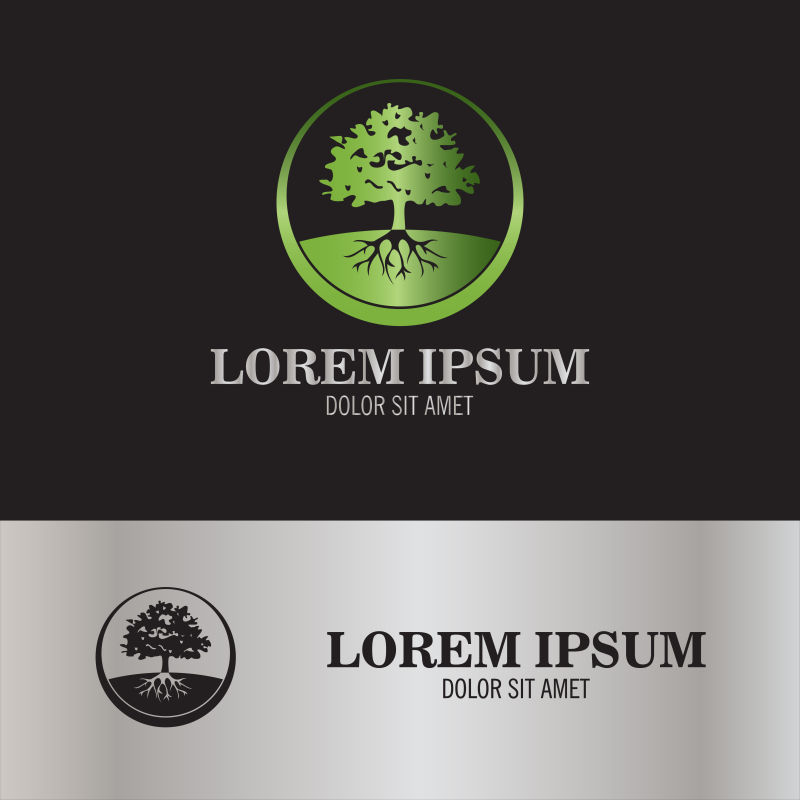 矢量绿树标志设计