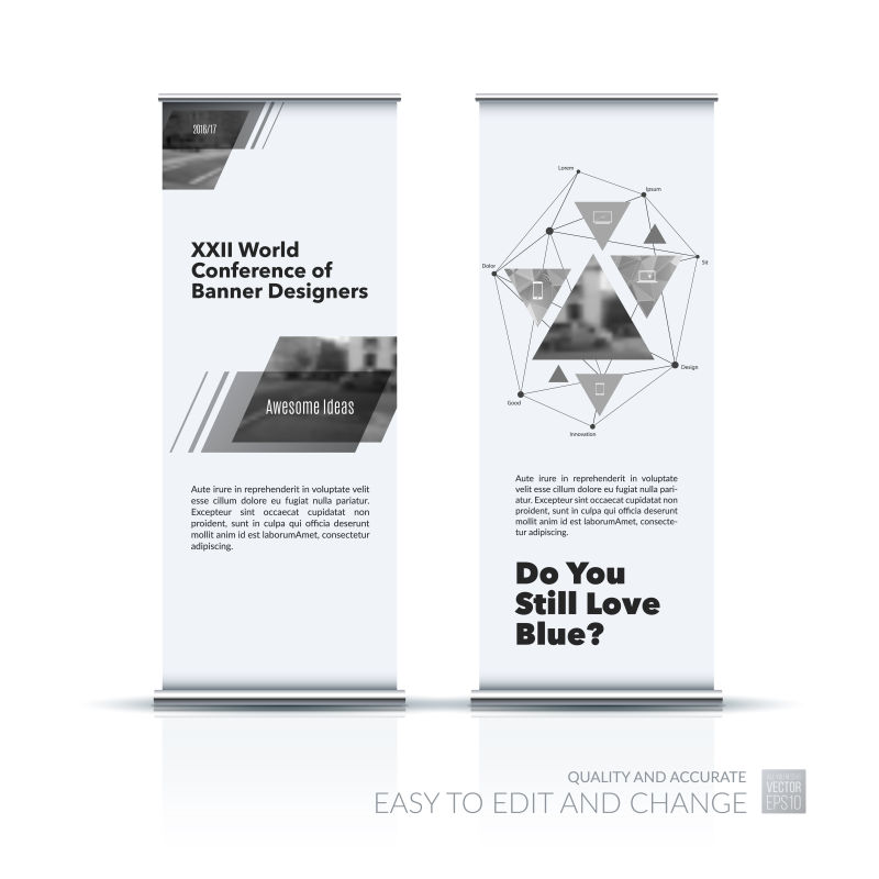 矢量现代卷帘横幅设计