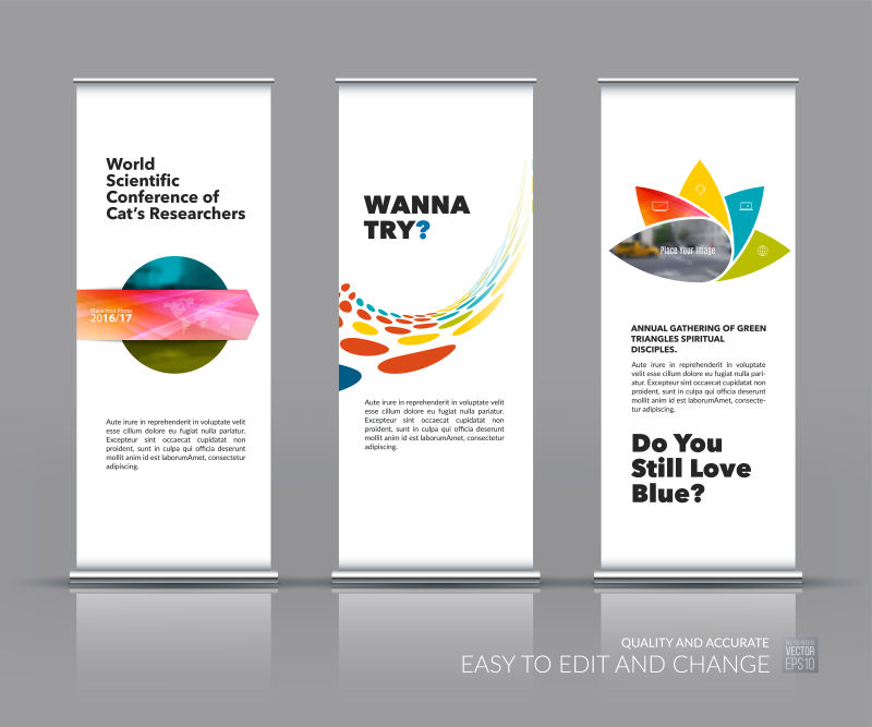 矢量现代商业卷帘横幅设计