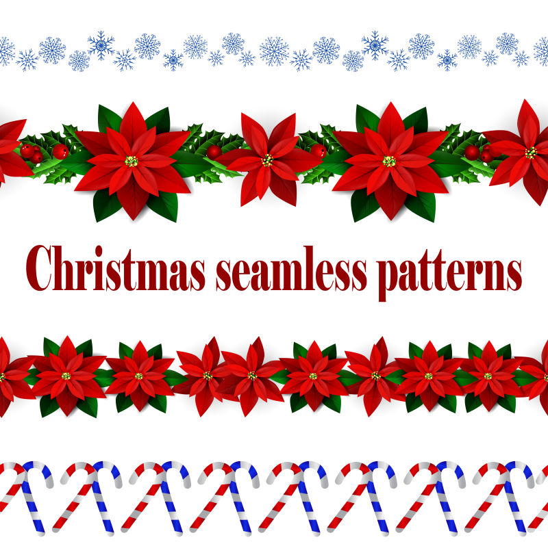 矢量圣诞花卉装饰设计图