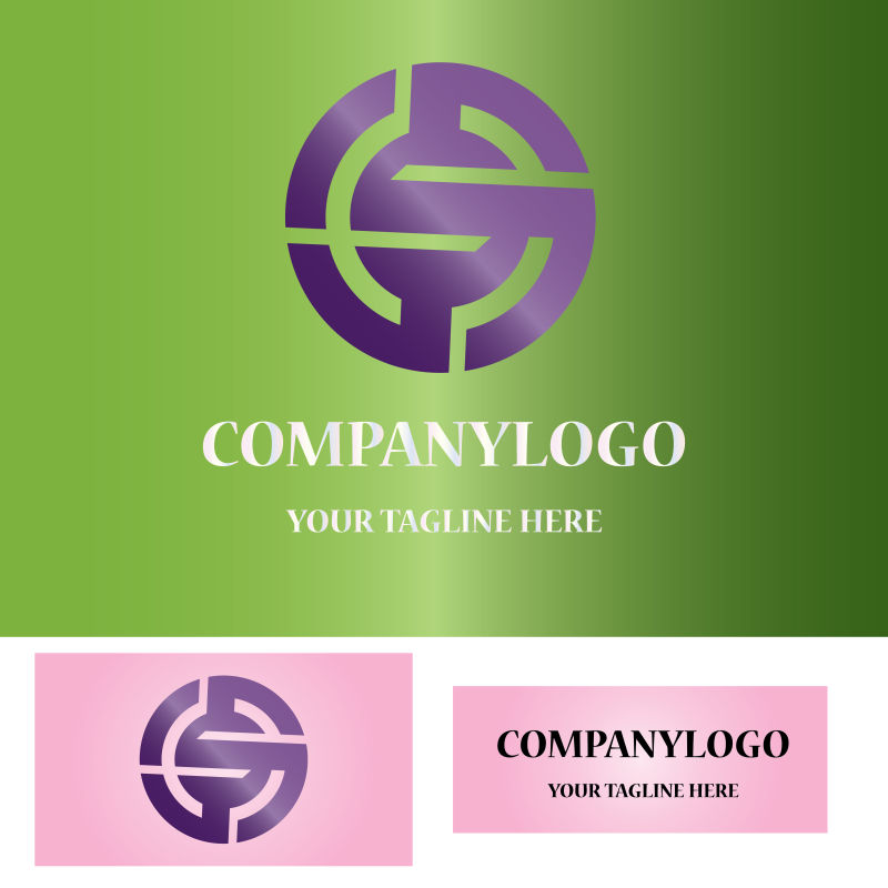 紫色回旋镖标示矢量