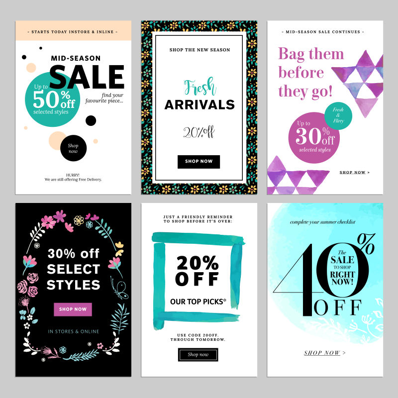 抽象矢量销售折扣创意海报设计