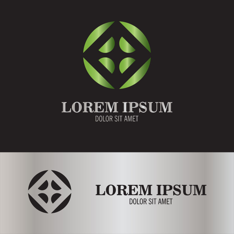 绿色环形标示矢量