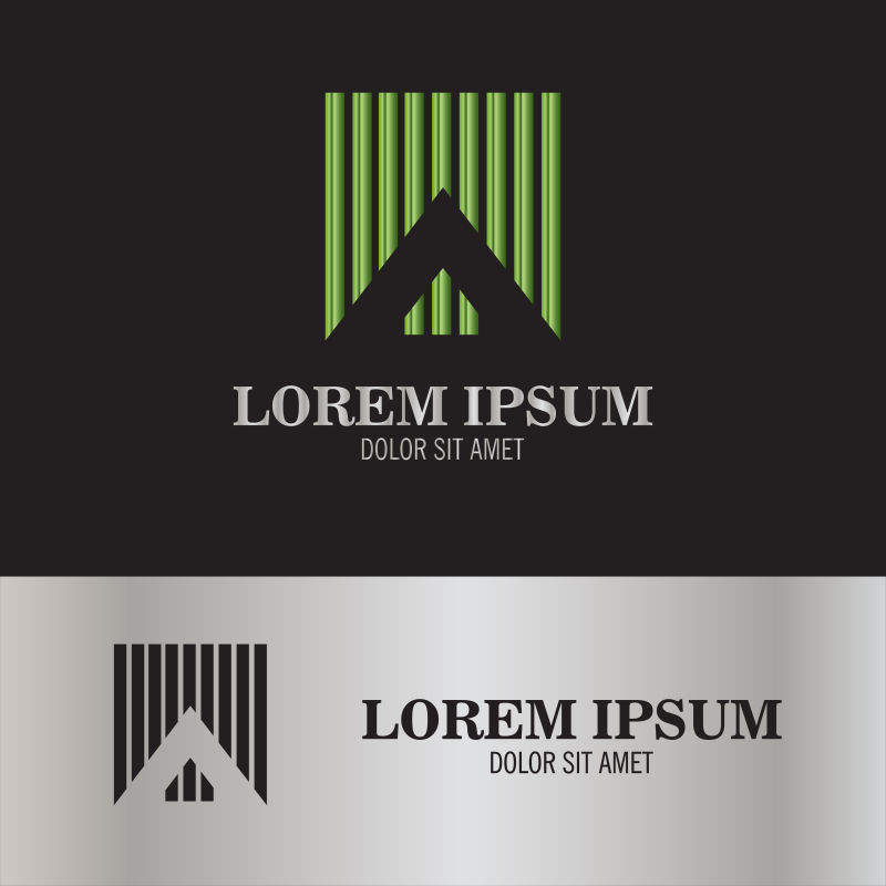 绿色正方标示矢量