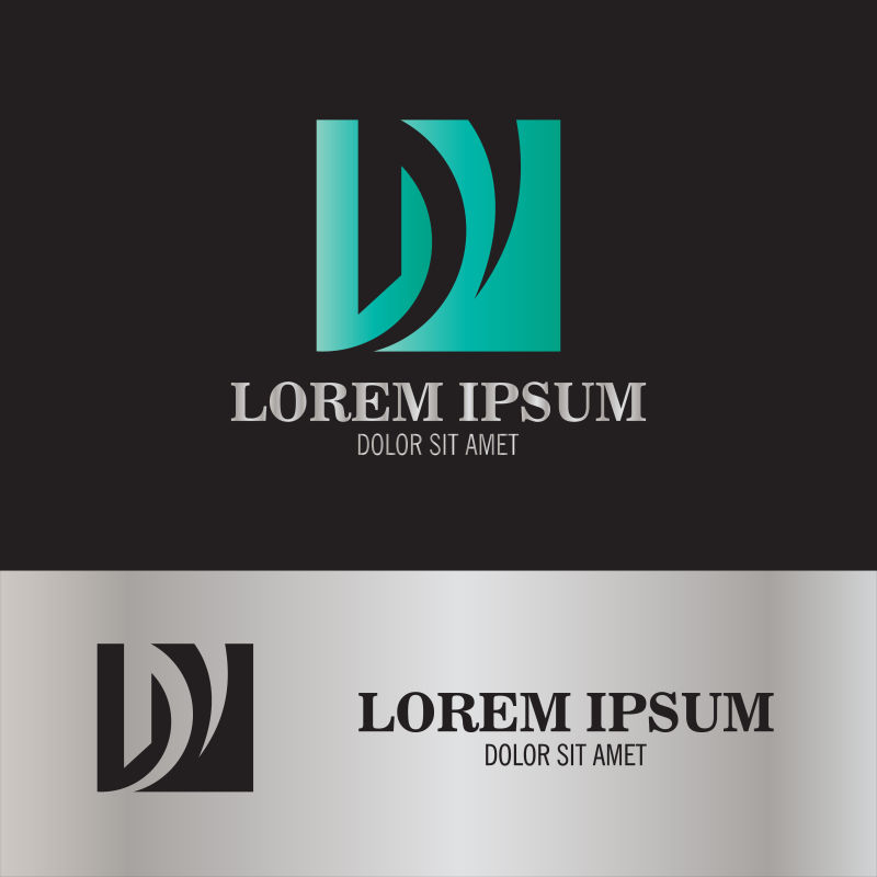 绿色抽象正方体标示矢量