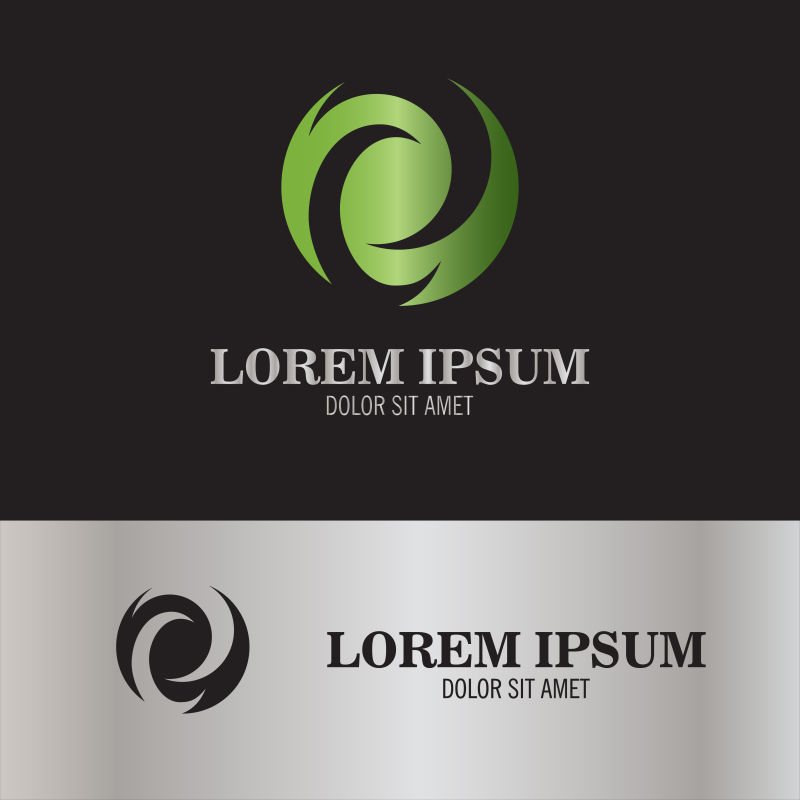 绿色抽象圆形标示矢量