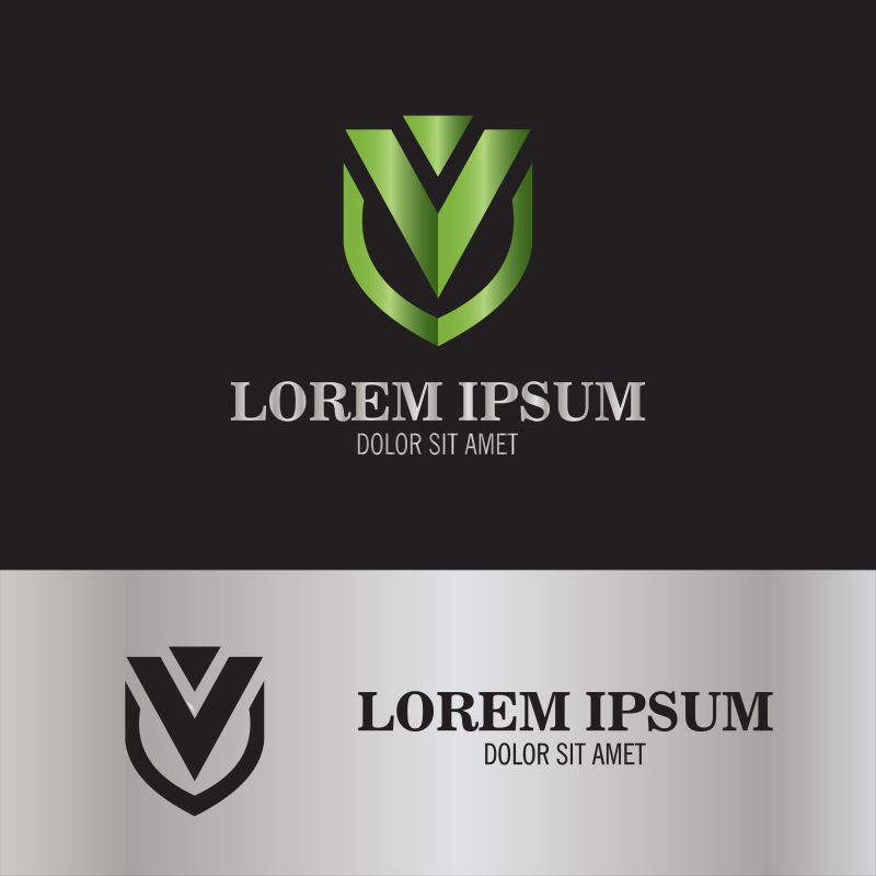 绿色护盾标示矢量