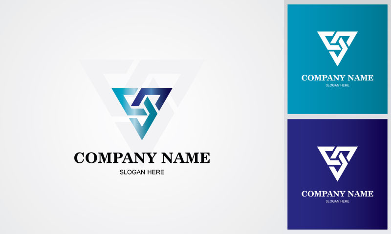 矢量抽象几何三角形logo设计图