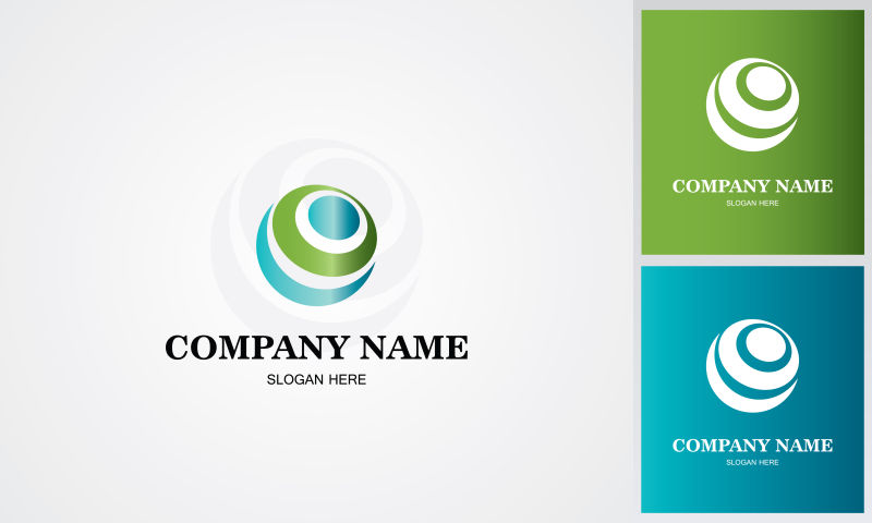 矢量几何球形logo设计图