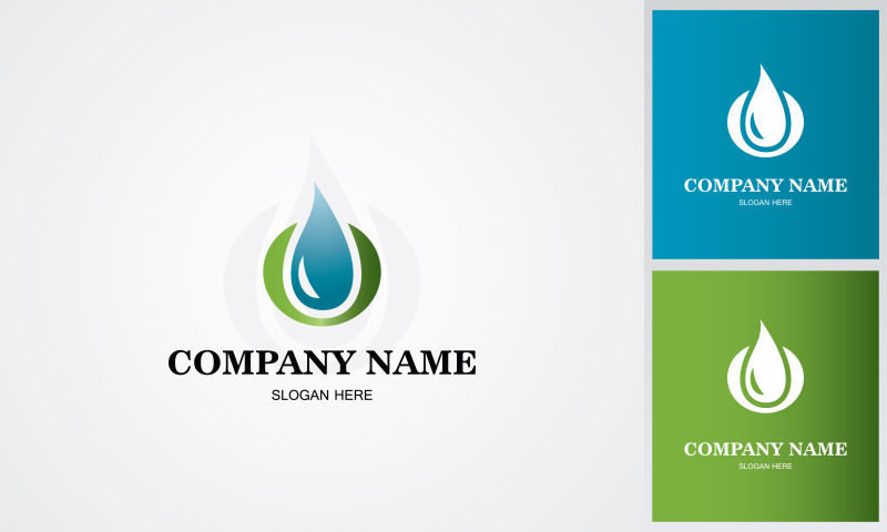 矢量蓝色水滴logo设计图