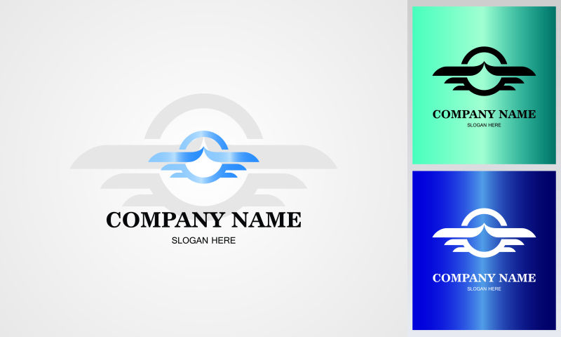 蓝色的太阳标志矢量