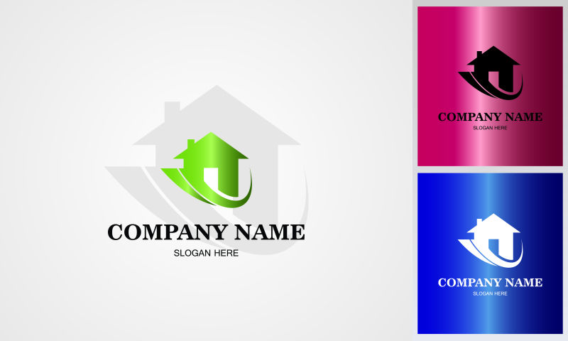 绿色房屋标志矢量