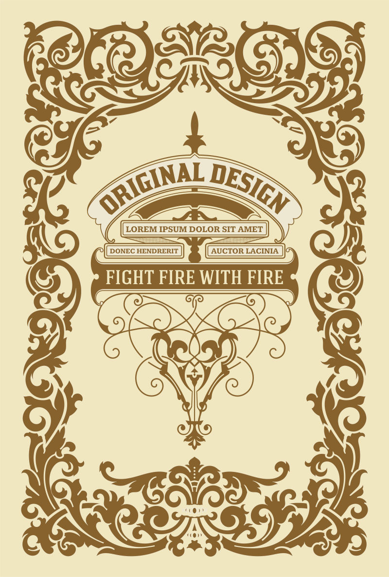 创意矢量金色装饰威士忌标签设计