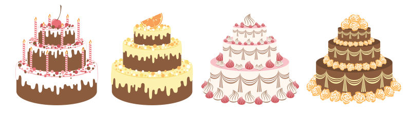 矢量生日蛋糕插图 
