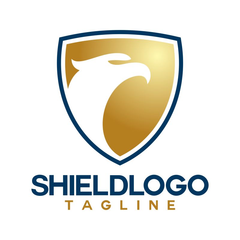 抽象鸟头盾牌logo设计矢量