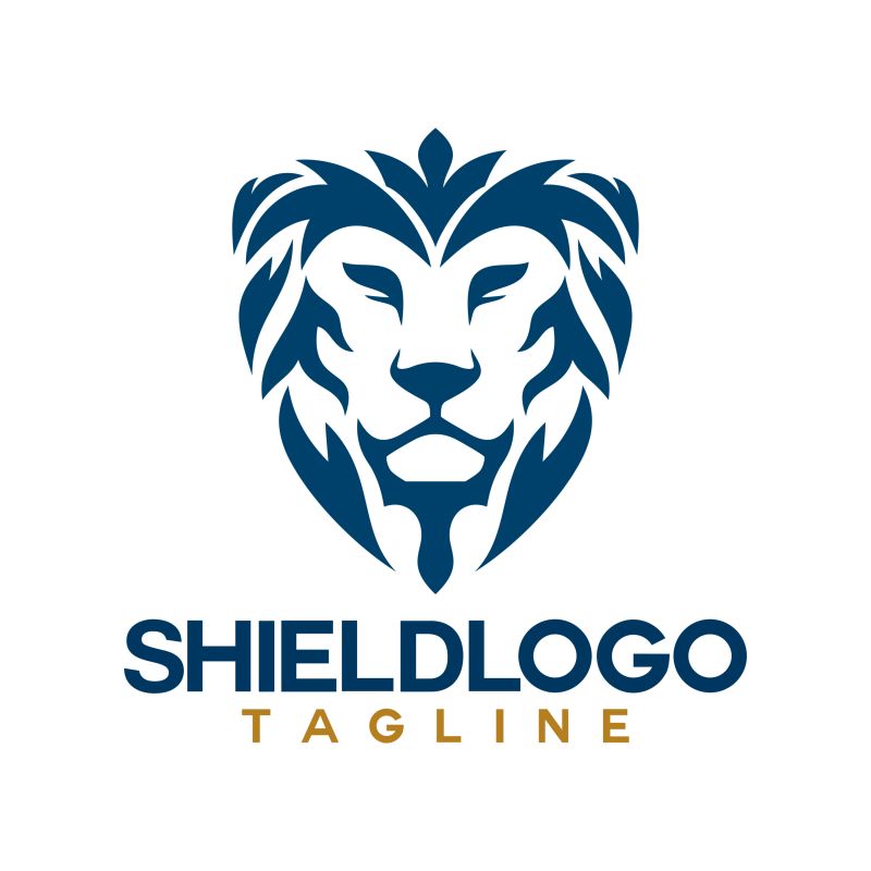 狮头盾牌标志矢量