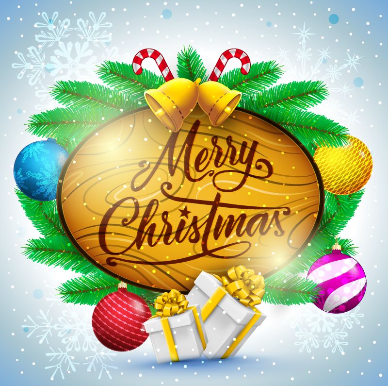 矢量圣诞贺卡和圣诞礼物