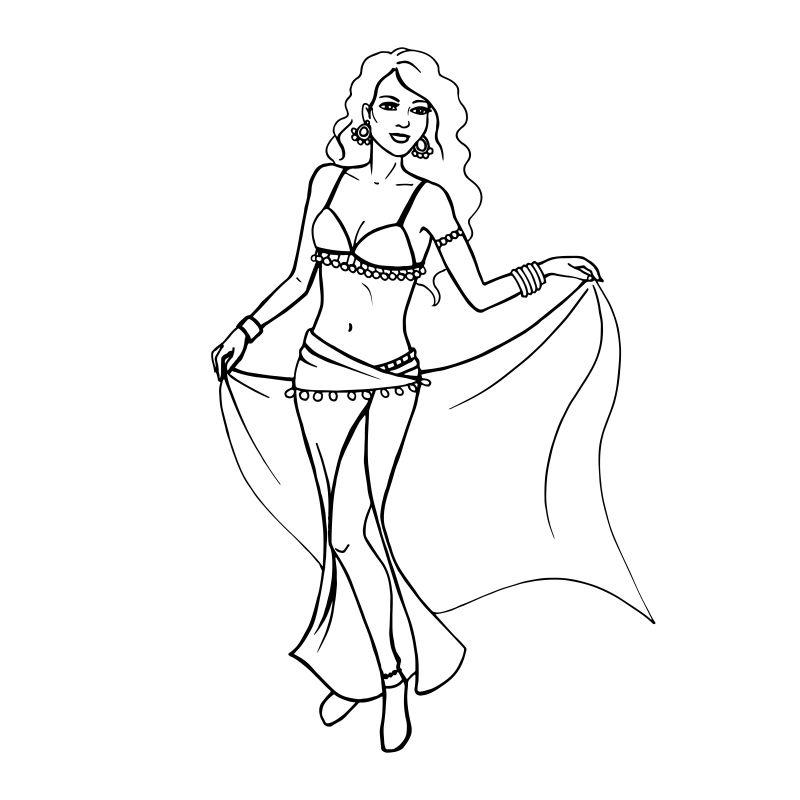 东方肚皮舞绘制矢量