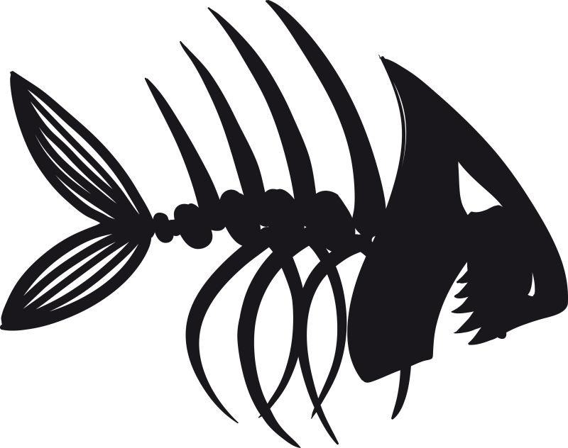 凶恶的鱼骨矢量插图