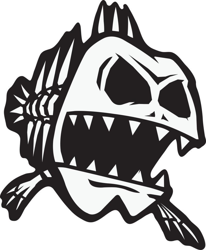 漫画风格的鱼骨矢量图