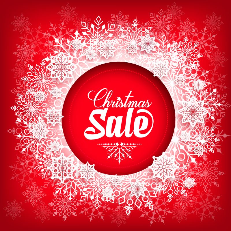 创意红色雪花标签矢量