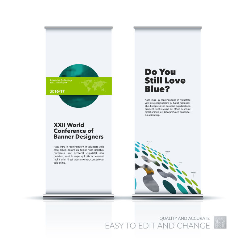 现代卷帘横幅设计的商业矢量集