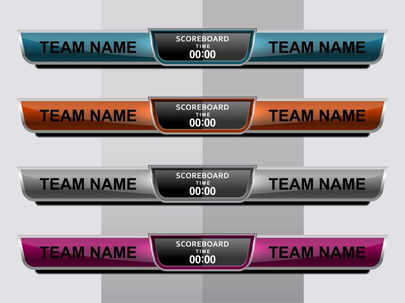 足篮球球记分板设计矢量