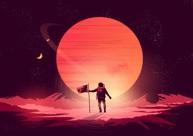 矢量行星的宇航员