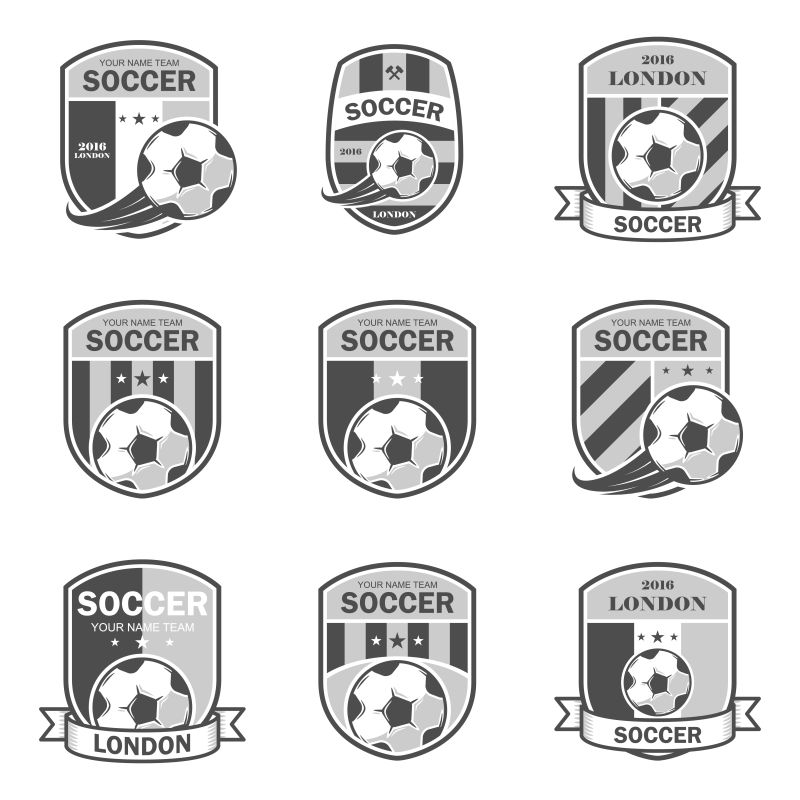 创意足球比赛的矢量标志设计