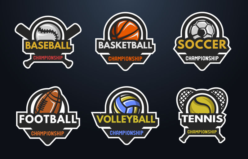 创意矢量体育球类概念标志设计