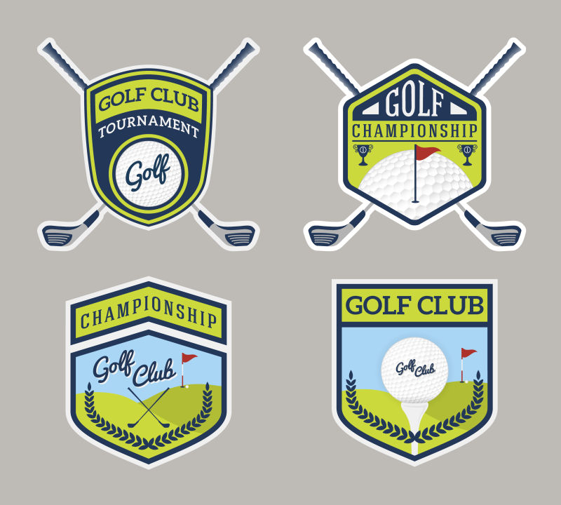 抽象矢量高尔夫标志设计