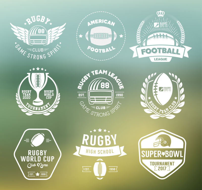 抽象矢量橄榄球标志设计