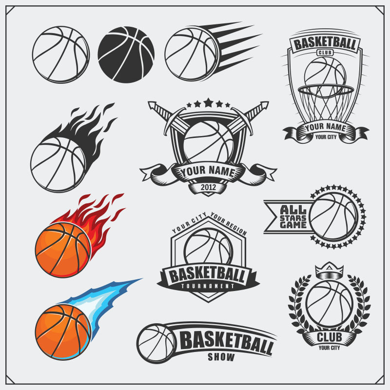 创意矢量篮球图标图标设计