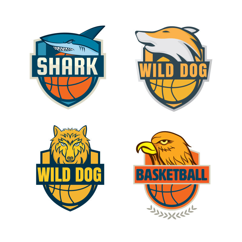 矢量篮球队概念标志设计